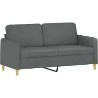vidaXL Canapé à 2 places Gris foncé 140 cm Tissu