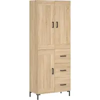 vidaXL Highboard chêne Sonoma 69,5x34x180 cm Matériau dérivé du bois