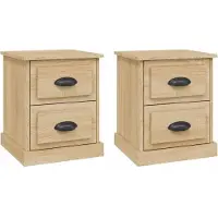 vidaXL Tables de chevet 2pcs chêne sonoma 39x39x47,5cm bois ingénierie