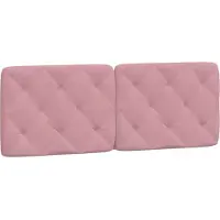 vidaXL Coussin de tête de lit rose 140 cm velours