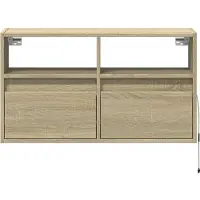 vidaXL Armoire TV murale avec éclairage LED Chêne Sonoma 80x31x45 cm