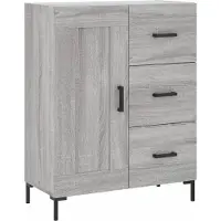 vidaXL Highboard Gris Sonoma 69,5x34x180 cm Matériau dérivé du bois
