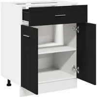 vidaXL Cabinet de base avec tiroir Riga Chêne noir 60 x 46 x 81,5 cm