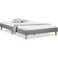 Homestyle4u Lit Double Rembourre 140 x 200 cm Gris