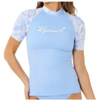 Rip Curl Pacific Coast Upf Short Sleeve Rash Guard Bleu S Femme