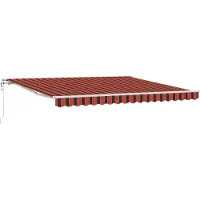 vidaXL , store enroulable orange et marron, dimensions 400 x 350 cm