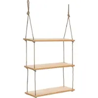 Atmosphera Étagère Murale En Bois Et Corde 60 X 105 Cm