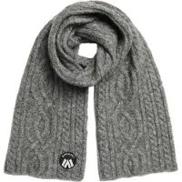 Superdry Femme Écharpe Torsadée Luxe, Gris Foncé, Taille: 160x27cm