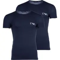 Emporio Armani pour homme. EM001849_AF14131 Lot de 2 t-shirts slim fit Homie marine (L), Homewear, Coton, Manche courte