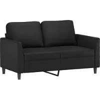 vidaXL Ensemble de canapés 3 pièces avec coussins Noir Similicuir