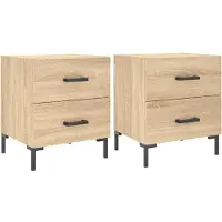 vidaXL Tables de chevet 2 pcs chêne sonoma 40x35x47,5 cm