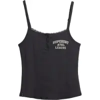 Superdry Femme Caraco Boutonné à Motif Athletic Essentials Gris Foncé Taille: 40