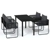 vidaXL Ensemble à manger de jardin 5 pcs Noir