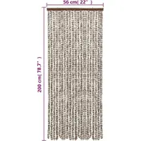 vidaXL Rideau anti-mouches taupe et blanc 56x200 cm chenille