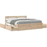 vidaXL Lit avec tiroirs et matelas 200x200 cm pin massif