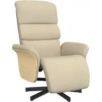 vidaXL Fauteuil relax avec repose-pieds Crème Tissu