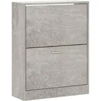vidaXL Armoire à chaussures Gris béton 63x24x81 cm Bois d'ingénierie