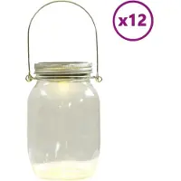 vidaXL Lampes solaires Design de bocaux 12 pcs. Blanc chaud