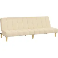 vidaXL Canapé-lit à 2 places crème tissu