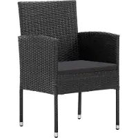 vidaXL Ensemble de jardin 9 pièces noir