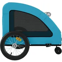 vidaXL Remorque pour vélo Chiens Bleu Tissu Oxford et fer