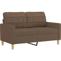 vidaXL Ensemble de canapés 3 pièces avec coussins Tissu brun