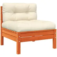 vidaXL Canapé de jardin sans accoudoirs avec coussins 2 pcs. Pin brun ciré
