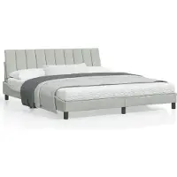 vidaXL Cadre de lit sans matelas "Hanko" gris clair 180x200 cm velours