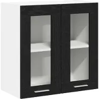 vidaXL Armoire en Verre Suspendue Riga Chêne noir 60 x 31 x 60 cm