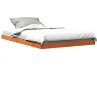 vidaXL Lit en bois massif pin brun ciré 120x190 cm