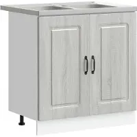 vidaXL Armoire de cuisine Kalmar 2 pcs Gris 80 x 46 x 81.5 cm