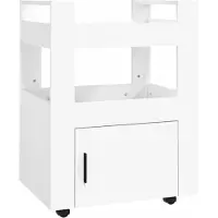 vidaXL Chariot de cuisine blanc 60x45x80 cm Bois composite