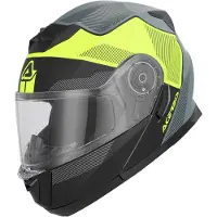 Acerbis Casque pliant Serel, noir mat/gris/jaune néon, taille M (57/58)