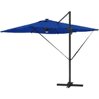 vidaXL Roma Parasol Bleu 286 x 284 x 270 cm Aluminium et polyester