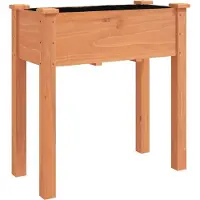 vidaXL Jardinière sur roues avec doublure brun 71x37x80 cm bois sapin