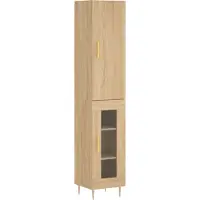 vidaXL Highboard chêne Sonoma 34,5x34x180 cm Matériau dérivé du bois