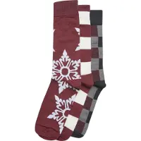 Urban Classics Chaussettes 'Christmas Snowflakes' bleu / gris / bourgogne / blanc