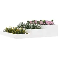 vidaXL Jardinière Blanc 107x107x27 cm Bois massif de pin