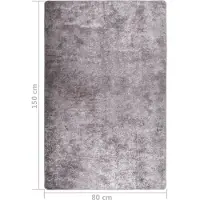 vidaXL Tapis lavable antidérapant 80x150 cm Gris