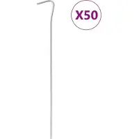 vidaXL Piquets de tente 50 pcs 23 cm Ø3 mm acier galvanisé