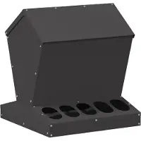 vidaXL Nourrisseur pour poules Noir 40 x 40 x 45 cm Acier laminé à froid