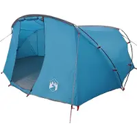 vidaXL Tente tunnel pour 4 personnes, bleue et grise