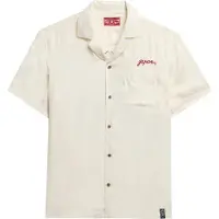 Superdry pour homme. M4010938A Chemise Suika de Marchand blanc cassé (XXL), Casuel, Coton, Manche courte