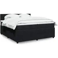 vidaXL Lit boxspring avec matelas noir 200x200 cm velours