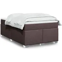 vidaXL Lit boxspring avec matelas brun foncé 120x190 cm Tissu