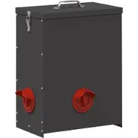 vidaXL Nourrisseur pour poules Noir 32,5 x 20,5 x 43 cm Acier laminé à froid