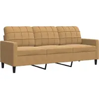 vidaXL Canapé à 3 places Marron 180 cm Velours