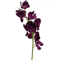 Viana Orchidée artificielle Mokara Lila 50cm - Bouquet de fleurs décoratives 6 pièces, fleurs en soie pour le mariage et la maison