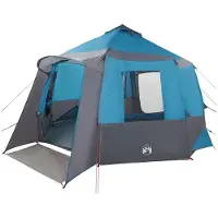vidaXL Tente cabine 12 personnes Bleu et gris 405 x 405 x 273 cm