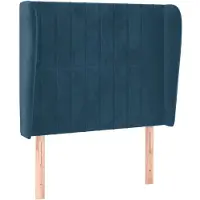 vidaXL Tête de lit avec oreilles bleu foncé 103x23x118/128 cm velours